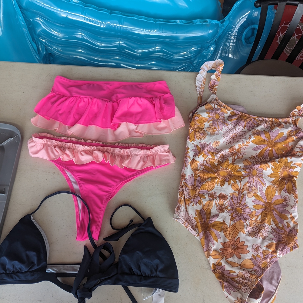 Floral and Pink Swimwear Bundle Size L